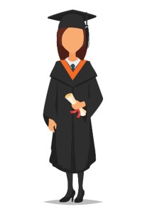 定製澳門大學學士科技學院（FST)畢業袍  黑色方帽黑色流蘇 橙色v領披肩 學士畢業袍生產商DA156